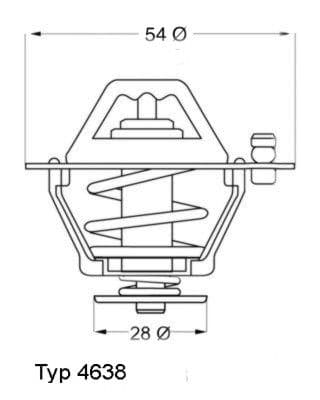 Termostats, Dzesēšanas šķidrums BorgWarner (Wahler) 4638.82D 1