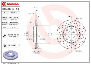 Bremžu diski BREMBO 09.8635.1X 1