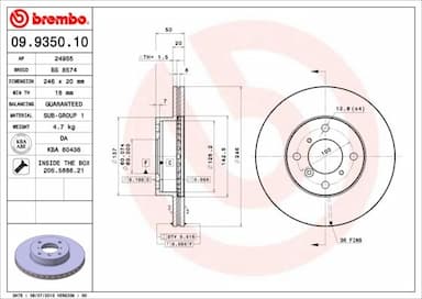 Bremžu diski BREMBO 09.9350.10 1