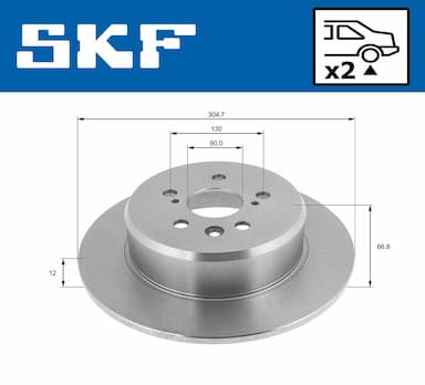 Bremžu diski SKF VKBD 90069 S2 2