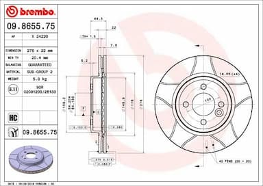 Bremžu diski BREMBO 09.8655.75 1