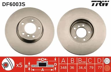 Bremžu diski TRW DF6003S 1