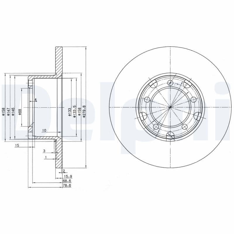 Bremžu diski DELPHI BG2265 1