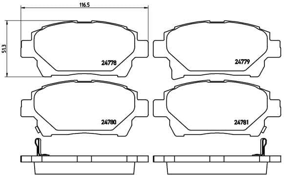 Bremžu uzliku kompl., Disku bremzes BREMBO P 83 097 1