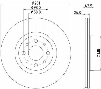 Bremžu diski HELLA 8DD 355 134-971 1