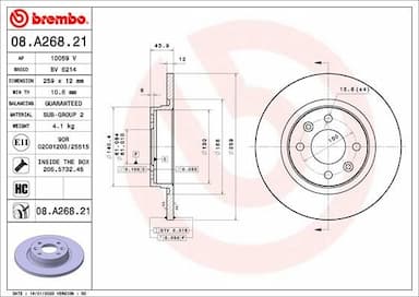 Bremžu diski BREMBO 08.A268.21 1