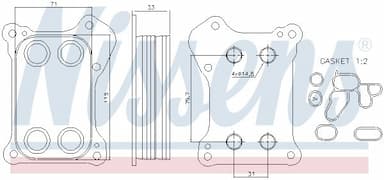 Eļļas radiators, Motoreļļa NISSENS 90739 6