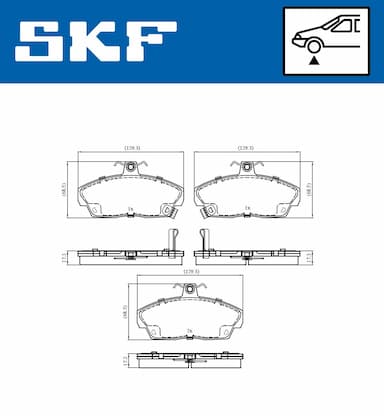 Bremžu uzliku kompl., Disku bremzes SKF VKBP 80577 A 4