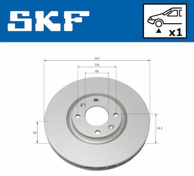 Bremžu diski SKF VKBD 80086 V1 2