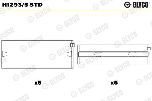 Kloķvārpstas gultnis GLYCO H1293/5 STD 1