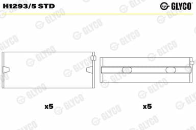 Kloķvārpstas gultnis GLYCO H1293/5 STD 1