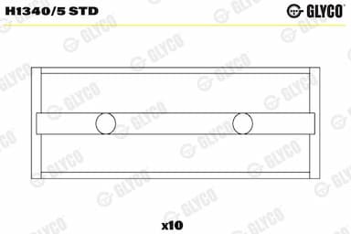 Kloķvārpstas gultnis GLYCO H1340/5 STD 1