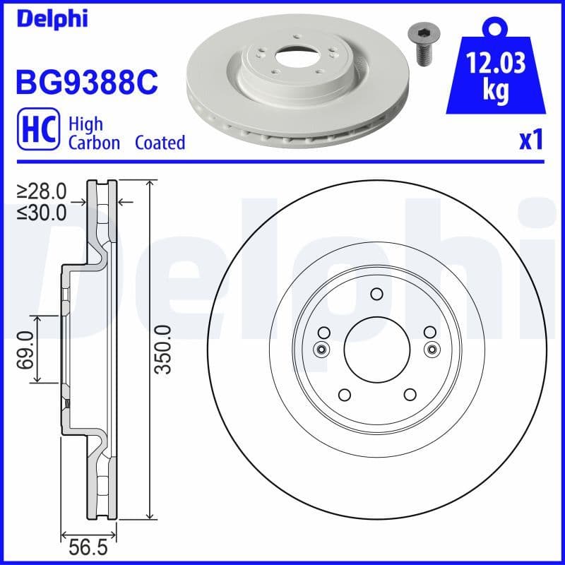 Bremžu diski DELPHI BG9388C 1