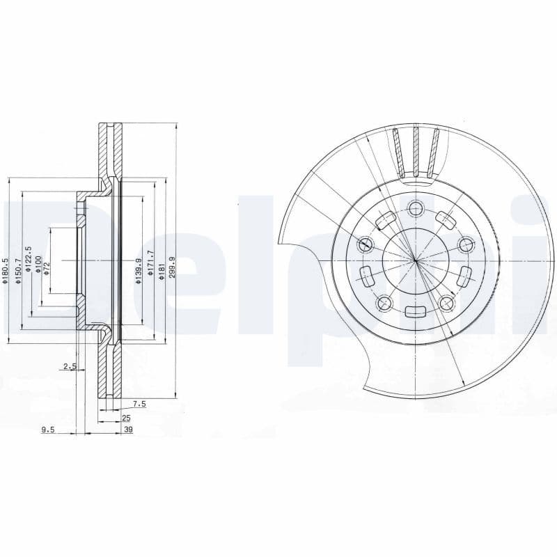 Bremžu diski DELPHI BG3928 1