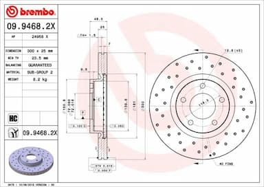 Bremžu diski BREMBO 09.9468.2X 1