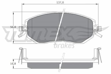 Bremžu uzliku kompl., Disku bremzes TOMEX Brakes TX 17-65 1