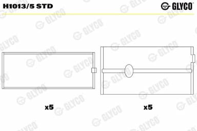 Kloķvārpstas gultnis GLYCO H1013/5 STD 1