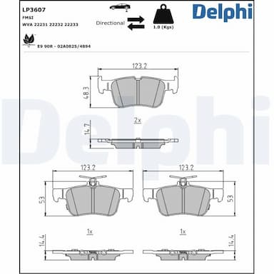 Bremžu uzliku kompl., Disku bremzes DELPHI LP3607 1