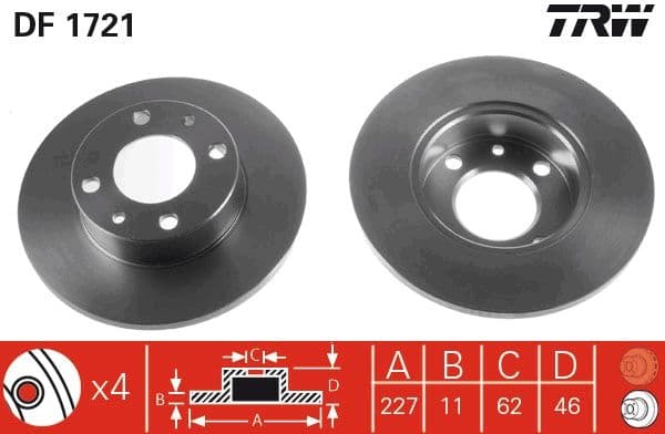 Bremžu diski TRW DF1721 1