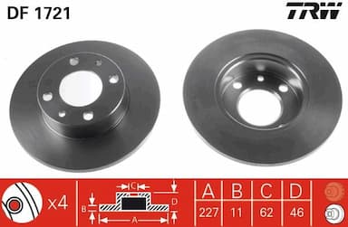 Bremžu diski TRW DF1721 1