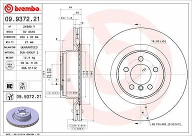 Bremžu diski BREMBO 09.9372.21 1