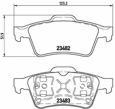 Bremžu uzliku kompl., Disku bremzes BREMBO P 59 044 1