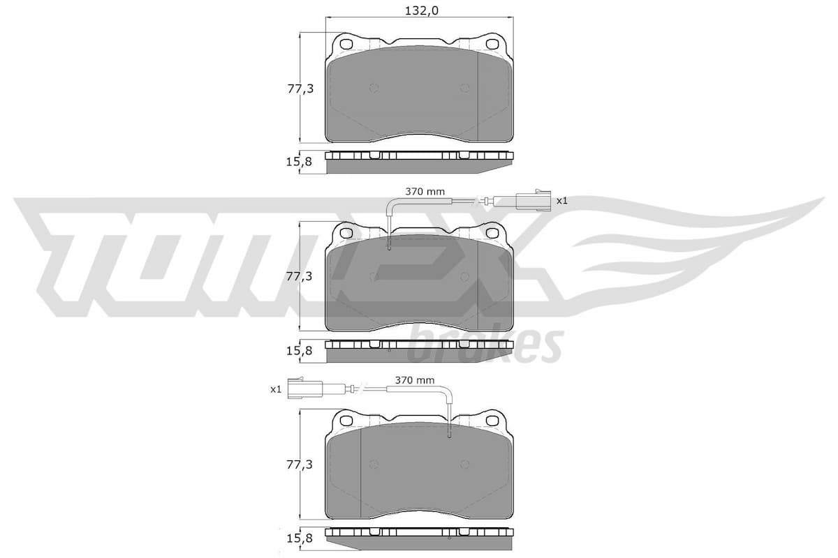 Bremžu uzliku kompl., Disku bremzes TOMEX Brakes TX 15-88 1