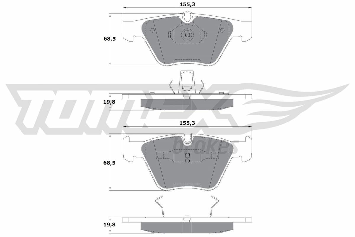 Bremžu uzliku kompl., Disku bremzes TOMEX Brakes TX 13-25 1