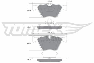 Bremžu uzliku kompl., Disku bremzes TOMEX Brakes TX 13-25 1