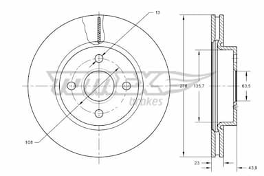 Bremžu diski TOMEX Brakes TX 73-92 1