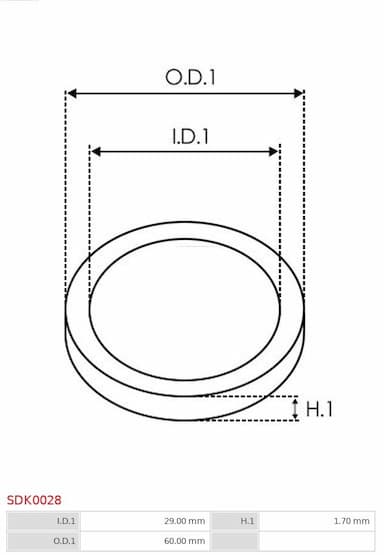 Remkomplekts, Ģenerators AS-PL SDK0028 2