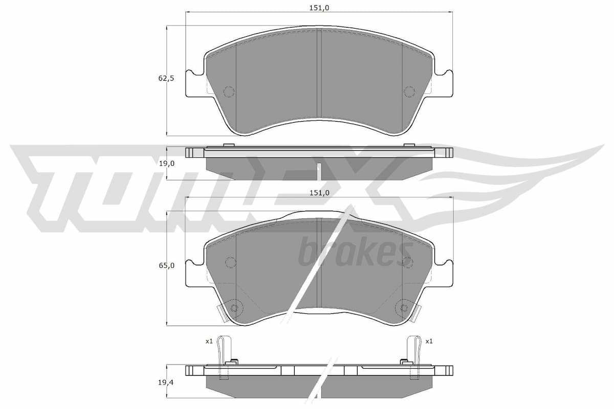 Bremžu uzliku kompl., Disku bremzes TOMEX Brakes TX 16-30 1