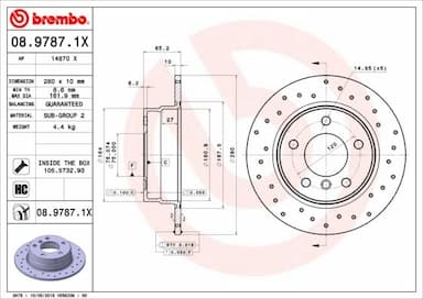 Bremžu diski BREMBO 08.9787.1X 1