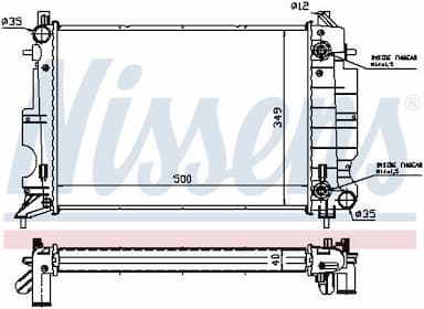 Radiators, Motora dzesēšanas sistēma NISSENS 64034A 5