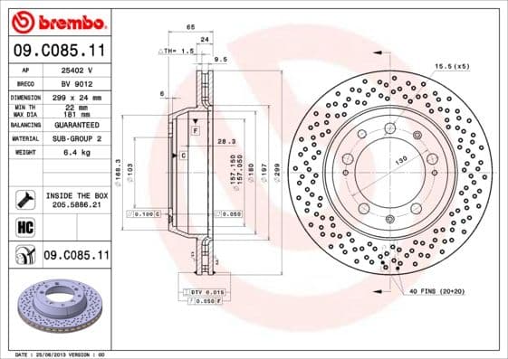 Bremžu diski BREMBO 09.C085.11 1