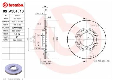 Bremžu diski BREMBO 09.A304.10 1