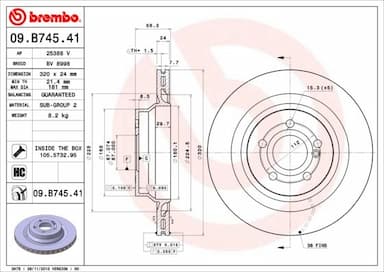 Bremžu diski BREMBO 09.B745.41 1