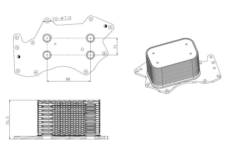 Eļļas radiators, Motoreļļa NRF 31816 1