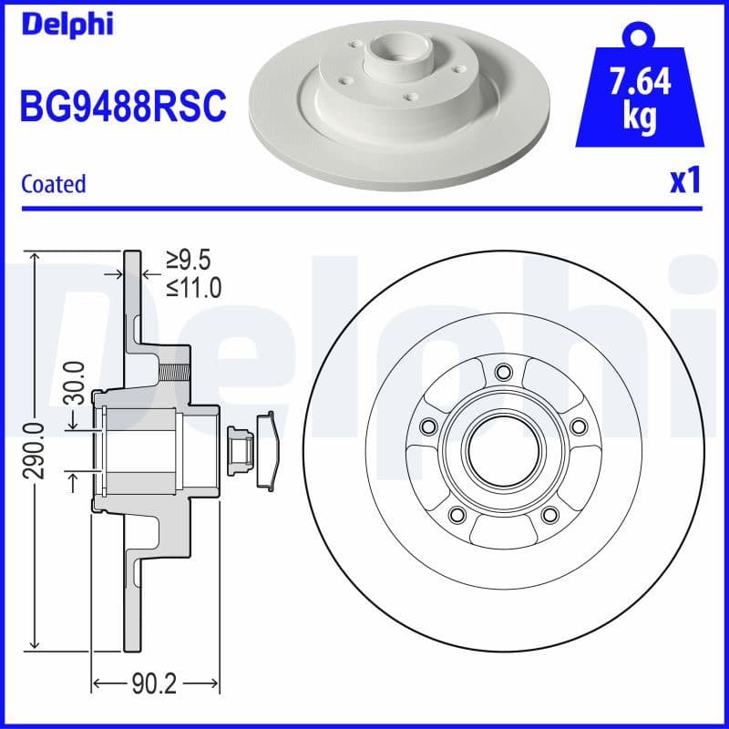 Bremžu diski DELPHI BG9488RSC 1