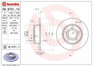 Bremžu diski BREMBO 08.9751.11 1