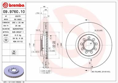 Bremžu diski BREMBO 09.9760.10 1