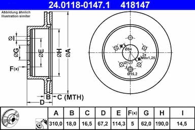 Bremžu diski ATE 24.0118-0147.1 1