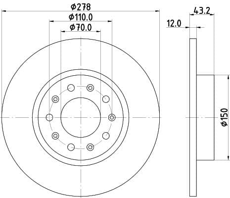 Bremžu diski HELLA 8DD 355 116-671 1