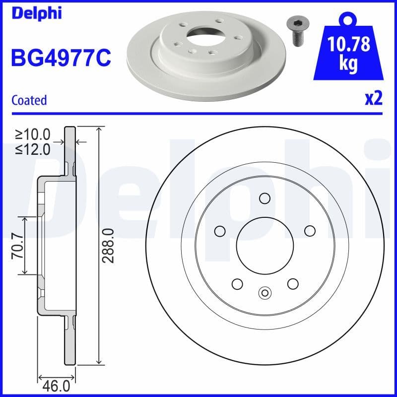 Bremžu diski DELPHI BG4977C 1