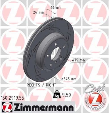 Bremžu diski ZIMMERMANN 150.2919.55 1