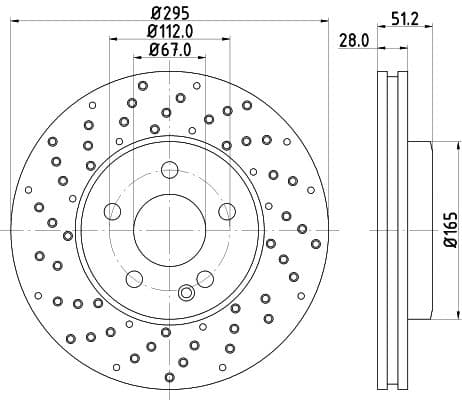 Bremžu diski HELLA 8DD 355 129-681 1