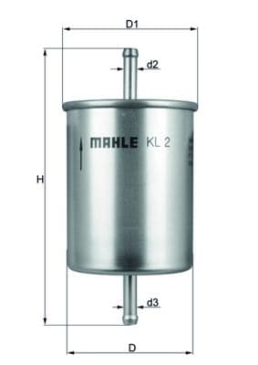 Degvielas filtrs MAHLE KL 2 1