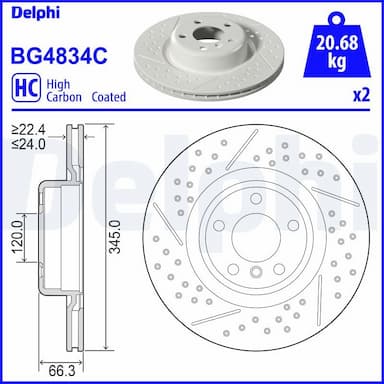 Bremžu diski DELPHI BG4834C 1