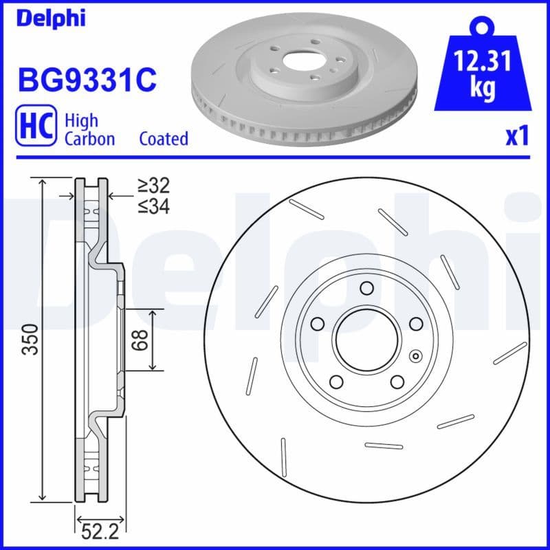 Bremžu diski DELPHI BG9331C 1