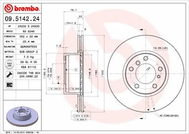 Bremžu diski BREMBO 09.5142.24 1